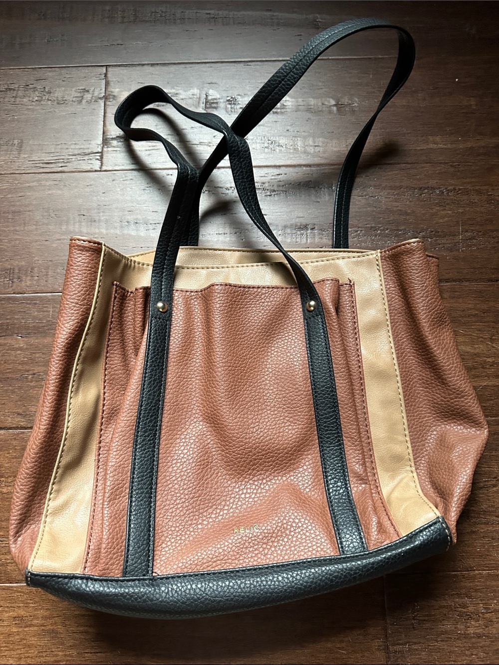 Relic Brown, Tan & Black Colorblock Tote